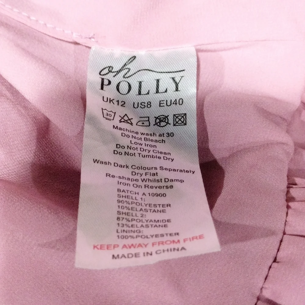 Oh Polly Viola Long Sleeve Bubble Hem Mini Dress Mauve Pink | Size 12 / US 8 | C